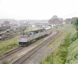 Amtrak train number 795 at Tacoma, Washington, in 1984.