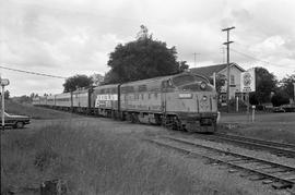 Amtrak diesel locomotives 9758 at Yelm, Washington on June 27, 1971.