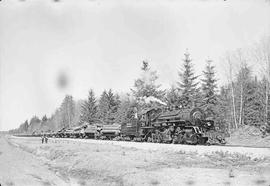 Rayonier Incorporated Steam Locomotive Number 38 at Railroad Camp, Washington in March, 1962.
