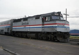 Amtrak diesel locomotive 381 at Vancouver, Washington on June 28, 1998.