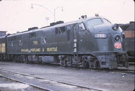 Spokane, Portland & Seattle Diesel Locomotive 750 at Spokane, Washington, 1970