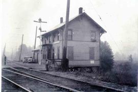 Pacific Coast Railroad station at Maple Valley, Washington, circa 1938.
