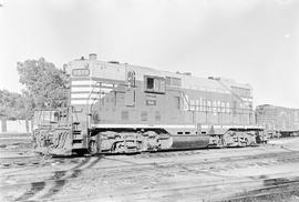 Burlington Northern diesel locomotive 1615 at Ottumwa, Iowa in 1972.