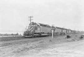 Burlington Northern diesel locomotive 6309 at McCarver Street, Tacoma, Washington in 1972.