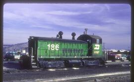 Burlington Northern 186 at Spokane, Washington in 1986.