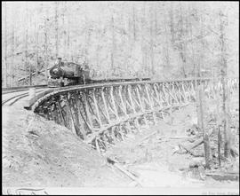 Northern Pacific construction train at Stampede Pass, Washington Territory, 1887.