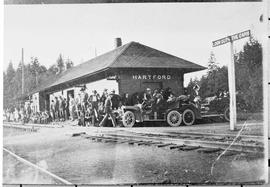 Northern Pacific station at Hartford, Washington, circa 1925.