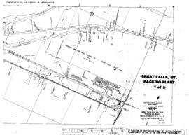 Plat Map of Great Northern Facilities at Great Falls, Montana, 1918