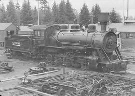 Rayonier Incorporated Steam Locomotive Number 90 at Railroad Camp, Washington, circa 1948.