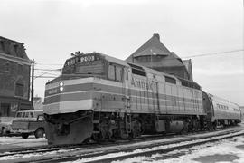 Amtrak diesel locomotive 200 at New London, Connecticut in March 1976.