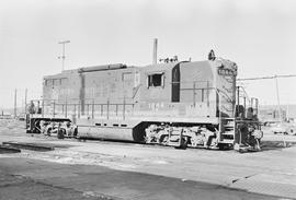 Burlington Northern diesel locomotive 1844 at Auburn, Washington in 1971.