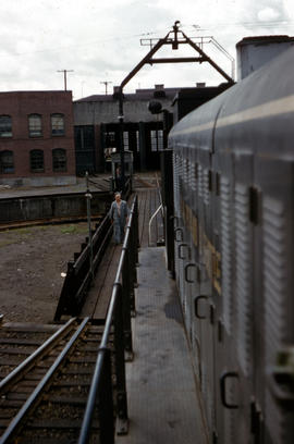 Spokane, Portland and Seattle Railway diesel locomotive at Portland, Oregon in 1959.