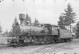 Rayonier Incorporated Steam Locomotive Number 70 at Railroad Camp, Washington, circa 1952.
