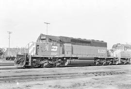 Burlington Northern diesel locomotive 6339 at Auburn, Washington in 1972.