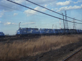 Consolidated Rail Corporation (Conrail) diesel locomotive 3336 at Newark, New Jersey in April 1988.