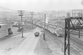 Western Pacific diesel locomotive 915 at Tacoma, Washington in 1971.