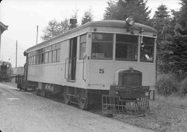 Skagit River Railway Motor Car Number 5 at Rockport, Washington, circa 1950.
