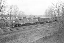 Burlington Northern diesel locomotive 2239 at Ridgefield, Washington in 1971.