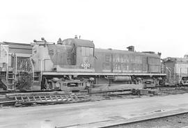 Burlington Northern diesel locomotive 4082 at Vancouver, Washington in 1971.