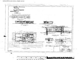 Great Northern Engineering Drawing, Depot at Harlem, Montana, 1955