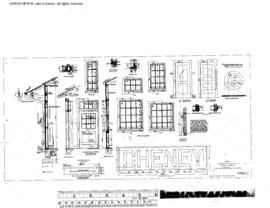 Northern Pacific Engineering Drawing, Depot at Cheney, Washington, 1929