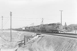 Southern Pacific Railroad diesel locomotive number 9197 at Sacramento, California in 1977.