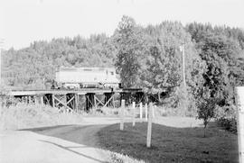 Union Pacific Railroad diesel locomotive number 731 at Montesano, Washington in 1975.