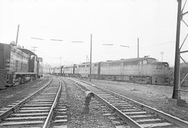 Burlington Northern passenger train number 199 at Tacoma, Washington in 1971.
