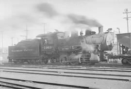 Northern Pacific steam locomotive 1163 at West Duluth, Minnesota, in 1954.