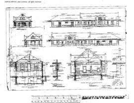 Great Northern Engineering Drawing, Depot at Williston, North Dakota, 1936