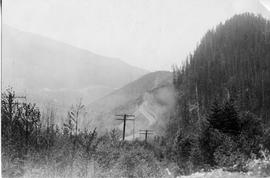 Northern Pacific mountain right-of-way at Borup, Washington, circa 1925.