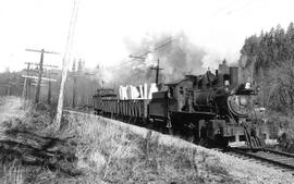 Pacific Coast Railroad freight near Cedar Mountain, Washington in 1946.