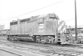 Burlington Northern diesel locomotive 2536 at Vancouver, Washington in 1976.