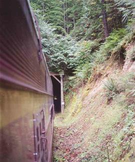 Port of Tillamook Bay Passenger Car Number 55 at Tillamook, Oregon in October, 1988.