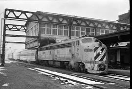 Amtrak diesel locomotive 9947 at Tacoma, Washington in January 1972.