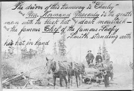 Canyon & White Horse Rapids Tramway Horse-Drawn Tram at Canyon City, Yukon Territory, circa 1...