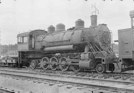 Simpson Timber Company Steam Locomotive Number 8 at Shelton, Washington, circa 1946.