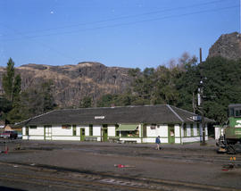 Burlington Northern depot at Wishram, Washington in 1980.