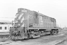 Burlington Northern diesel locomotive 4195 at Vancouver, Washington in 1976.