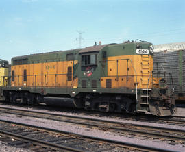 Chicago & North Western Railway diesel locomotive 4144 at Proviso, Illinois on July 26, 1986.