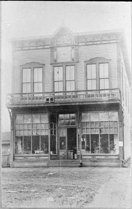 Bisson Building in South Prairie, Washington, circa 1900.