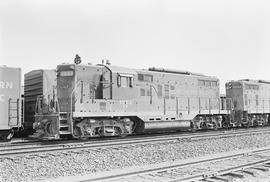 Burlington Northern diesel locomotive 1852 at Tacoma, Washington in 1971.