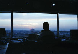 Chicago & North Western Railway control tower at Proviso, Illinois on July 26, 1986.