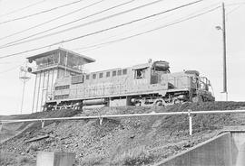 Southern Pacific Railroad diesel locomotive number 3100 at Eugene, Oregon in 1974.