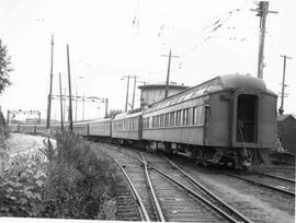 Milwaukee Road passenger train number 15, the Olympian, at Renton, Washington in  1944.