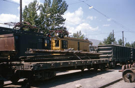 Butte, Anaconda and Pacific Railroad flat car at Butte, Montana in 1964.