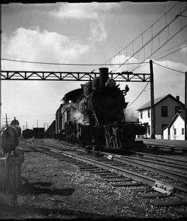 Pacific Coast Railroad freight train at Renton, Washington in 1951.