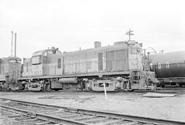 Burlington Northern diesel locomotive 4070 at Vancouver, Washington in 1976.