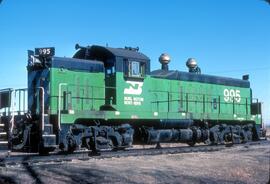 Burlington Northern Diesel Locomotive Number 995 near Wyndmere, North Dakota In 1981