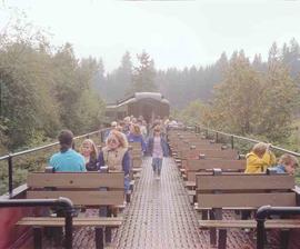 Lewis & Clark Railway Passenger Train at Moulton Falls, Washington in October, 1988.